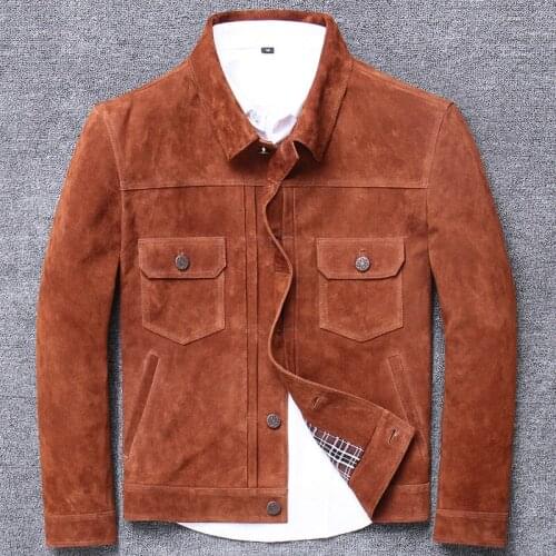 Business Affairs Leisure Time Head Layer Jacket Down Noodles Do Used Genuine Leather Clothing O Cowhide