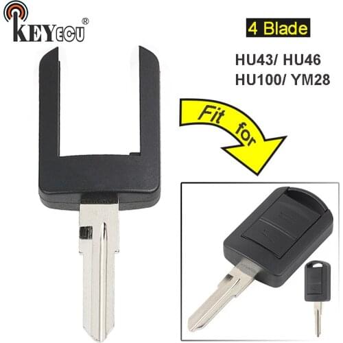 KEYECU for Opel, for Vauxhall Astra Vectra Corsa Signum Remote Car Key Blade Shell Case Fob HU46/HU43/HU100/YM28 Blade