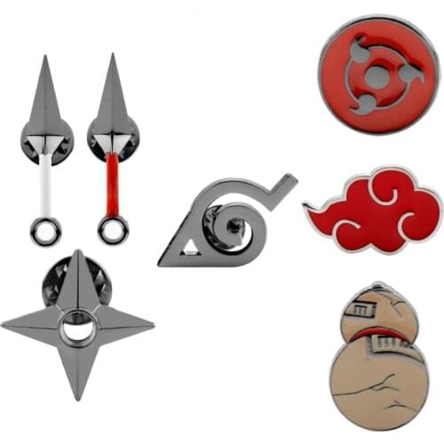 Anime Brooch Pins Metal Weapon Model Akatsuki Red Cloud Badges Brooches pins Backpack Decortion Lapel Pin Jewelry Gifts