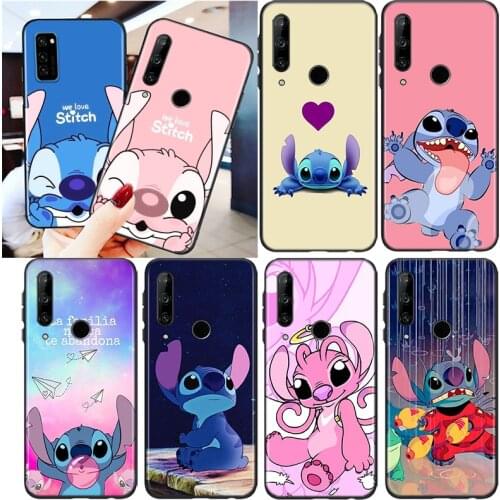 Disney Cute Lilo Stitch For Honor 8S 8C 8X MAX 8A 8 7S 7A 7C Play 3E Prime Pro 2020 2019 Silicone Black Phone Case