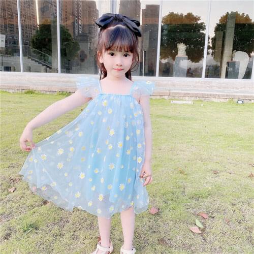 Children Toddler Girls Dresses 2020 New Little Daisy Baby Summer Girl Princess Puff Yarn Dress