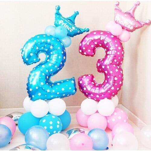 1 Set 32 '' Foil Number Balloons Baby Shower Kids Birthday Celebration Supplies Party Festival Decoration