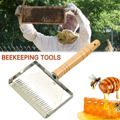 Beekeeping Tools Uncapping Fork Scraper Honey Cutter Beech Handle Bee Hive Shovel Cutting Device