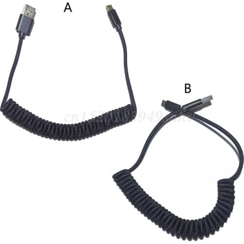 Type C Micro Coiled Cable Wire Mechanical Keyboard GH60 USB Cable Type-C Cable Q81E