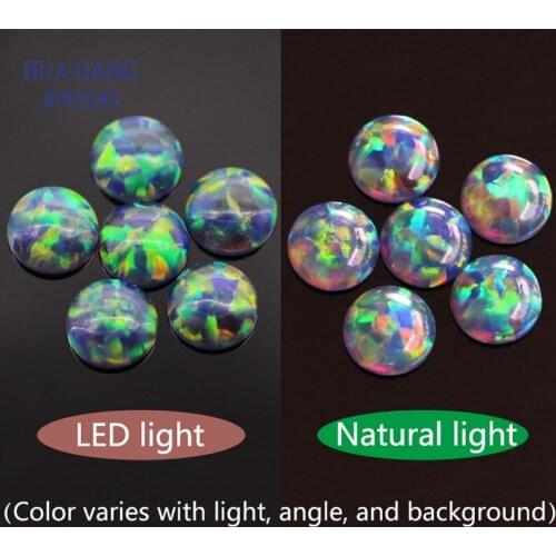 Round Shape Cabochon Opal Flat Back OP32 Beads Synthetic Gemstones For Jewelry Making DIY 3.0mm~7.0mm Free Shipping