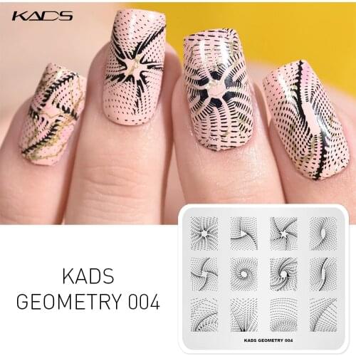KADS Geometry 004 Rotating Stripe Image Templates DIY Image Nail Stamp Polish Nail Stamp Plate Manicure stamp for nails