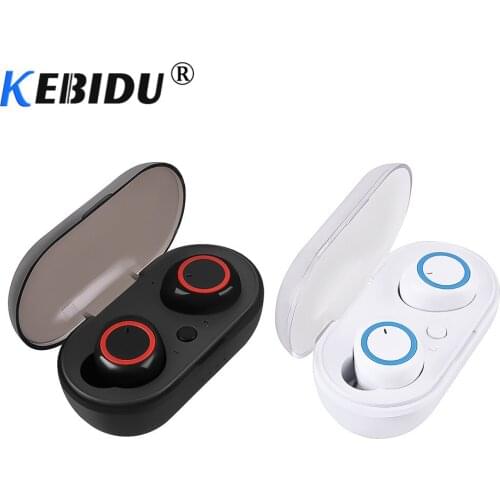 Kebidu TWS Bluetooth 5.0 Earphone Bass Headset with Mic Mobile Phone Gaming Headsets for Xiaomi Airdots iPhone Samsung