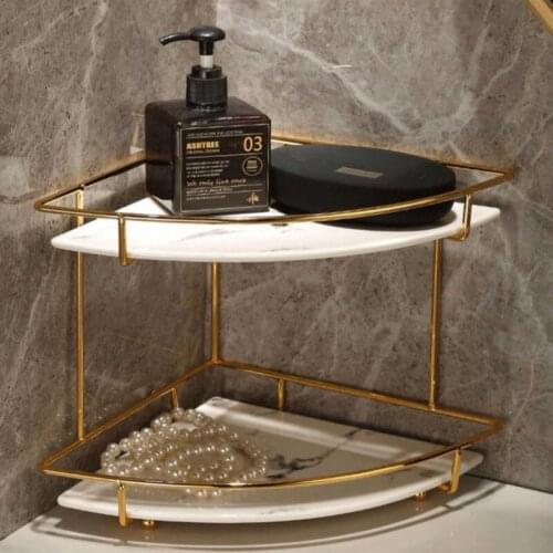 Nordic Ceramic Metal Shelf Three-layer Storage Tray Household Bathroom Wash Basin Cosmetic Shelf For Washing Supplies