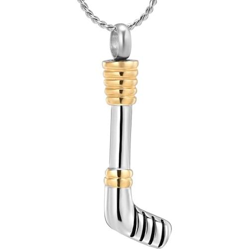 K9347 Hockey Stick Cremation Jewelry for Ashes Pendant Holder Urns Pet/Human Stainless Steel Memorial Necklace for Men/Women
