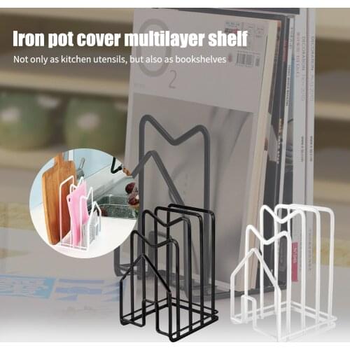 Space Saving Cutting Board Home Shelf Kitchen Organizer Stand Storage Durable Rack Iron Art Pot Lid Holder Rustproof Multi Layer