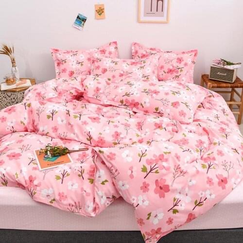 Chinese Pink Bedding Sets,220x240 Duvet Cover Set With pillowcase,210x210 Quilt Cover ,200x200 Flower Pattern King Bed cover