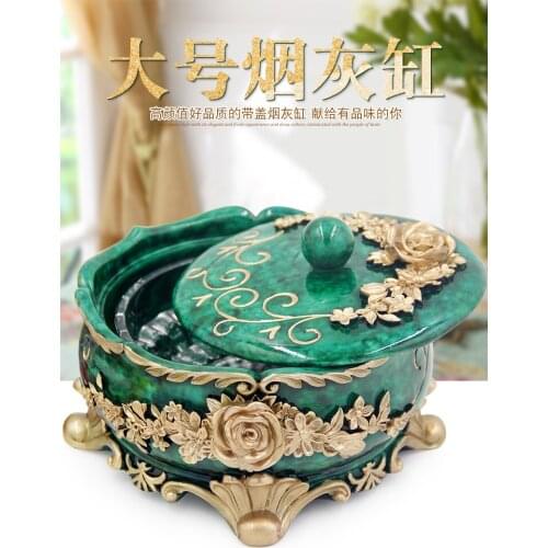 Creative large ashtray fly-proof European style living room fashion trend personality with cover ashtray household multi-functio