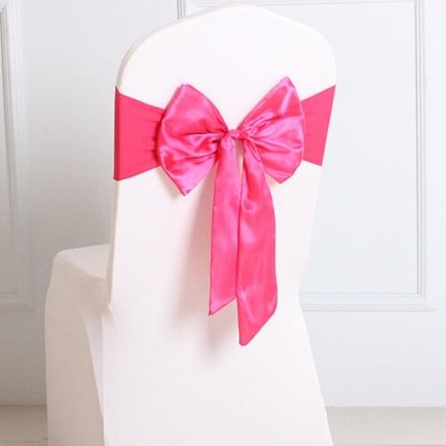 10pcs Fashion Elastic Lycra Spandex Chair Sash Bands With Free Tie Satin Bow Sash For Hotel Home Banquet Wedding Decoration