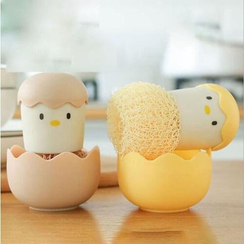 Multifunction Eggshell Chicken Dishes Cleaning Washing Pot Brush Utensil Stovetop Decontamination Fiber Ball Kitchen Tools