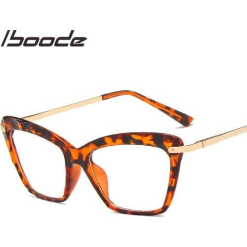 Iboode Fashion Cat Eye Glasses Frame Women Classical Retro Reading Eyewear Frame Transparent Spectacle Frames 2020 Brand Design