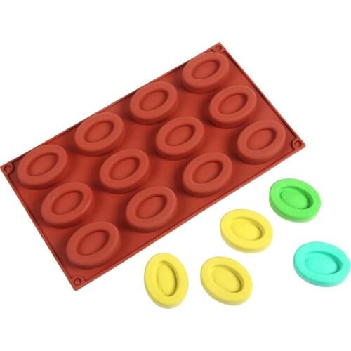 New 12-cavity Silicone Oval Doughnut Mold Small Cake Chocolate Pancake Moulds for Baking Mini Dessert Kitchen DIY Handmade Tools