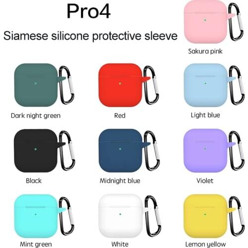 Shockproof Case For Apple Airpods Pro4 Case Simplicity Solid Color Silicone Anti-knock Case For Apple Airpods Pro 4 Accessories