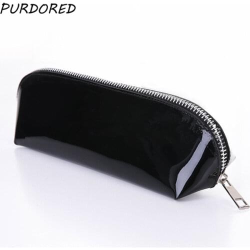 PURDORED 1 Pc Solid Women Cosmetic Bag Travel Make Up Bag Washing Toiletry Kit Organizer Student Pencil Bag
