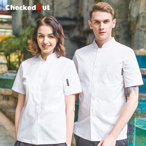 Chefs Work Uniforms Female Short Sleeved Summer Breathable Jacket Girls Restaurant Hotel Kitchen Western Chefs Clothes B-5213