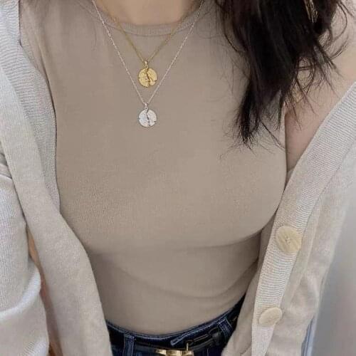 RISPADA XL30657-i22 neutral style Simple broken Coin Necklace