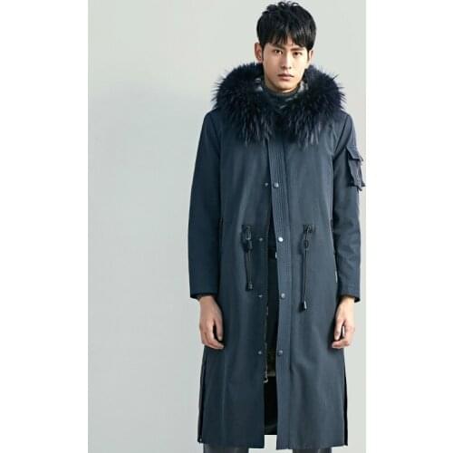 Real Fur Coat Men Real Mink Fur Coat Raccoon Fur Collar Winter Coat Men Real Fur Parka Mens Clothing 2020 Casaco YY1155