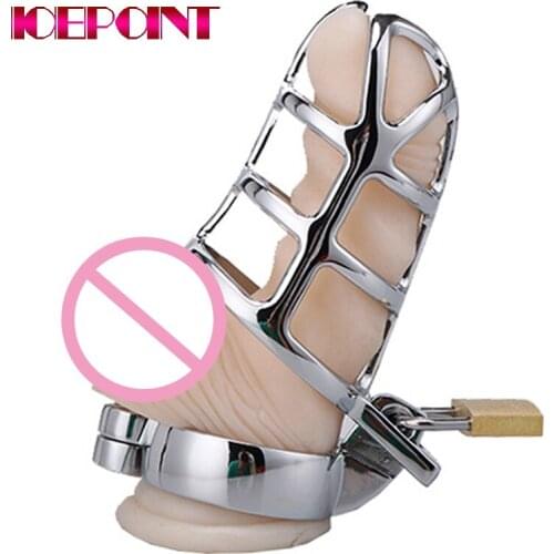 Fetish Men Gay Penis Cage Panties Stainless Steel Male Penis Lock Cock Cage And Chastity Device Panties For Adults Sex Products