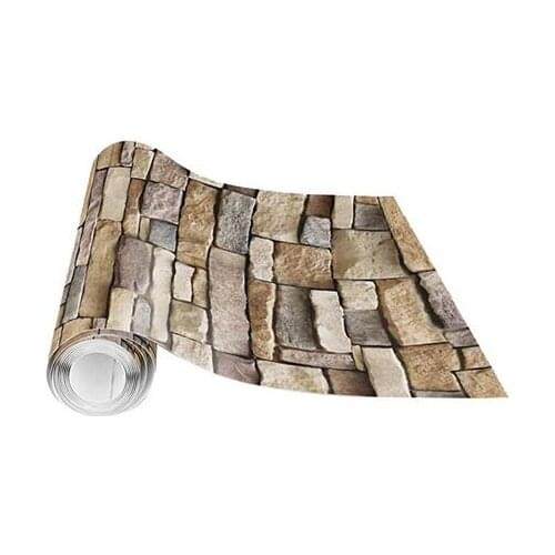 House Decoration 3D PVC Wall Stickers Paper Brick Stone Wallpaper DIY Rustic Effect Self adhesive Home Decor Sticker Living Room