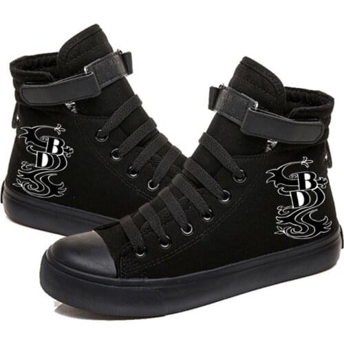 Tokyo Revengers Black Dragon Print High Gang Shoes Fashion Boy Girls Unisex Casual Sneaker
