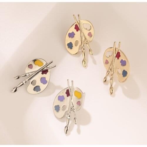 YANGLIUJIA Metal Irregular Glaze Guitar Earrings Ms Hip-hop Punk Personality Jewelry Travel Accessories, Christmas Gifts