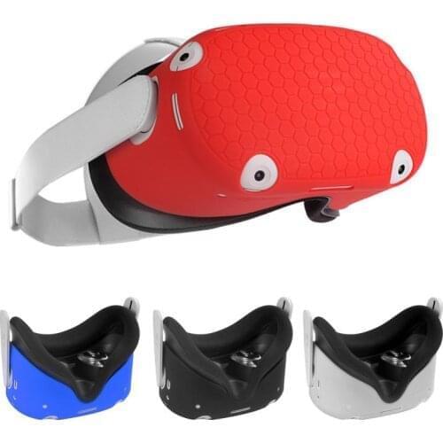 VR Glasses Protective Cover Soft Case for Oculus Quest 2 Front Face Liquid Silicone Washable Shockproof Anti-Sweat
