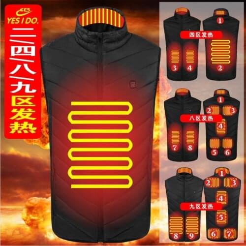 Winter 8 Areas Heated Vest Men Women Electric heated jacket Thermal Vest Jacket heating vest jacket men tactical vest men 2021