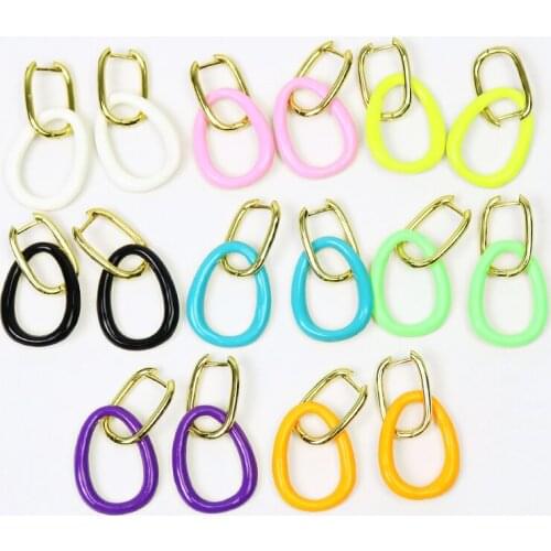 10 Pairs Round earrings Enamel colorful earrings Circle Fashion Dangle earrings jewelry Round earrings for women 51492