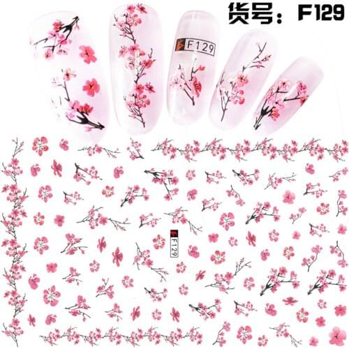 12 Pieces 3D Flowers DIY Art Stickers Water Transfer Decals Art Stickers Tip