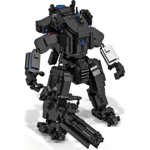 1378Pcs STEM MOC Army Group Mecha Bricks Small Particle Building Blocks Educational Toy Set with Predator Rotation Blaster