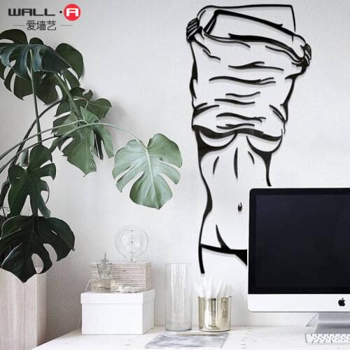 WS20 Sexy Girl 3D Acrylic Wall stickers Adhesion Bedroom Decoration Student Dormitory Beauty Art Fashion Girl Adhesion