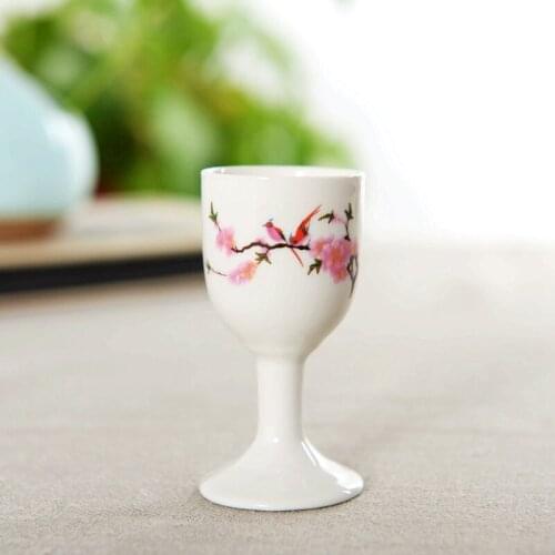 2pcs Retro Style Ceramic Liquor Cup Flower Wine Set Small Liquor Cup for Alcohol Drink