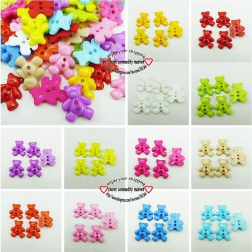 100PCS 16*20MM Colors Dyed Plastic bear buttons coat boots sewing clothes accessory decoration button garment P-020