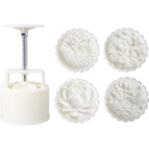 94PF Mooncake Mold Mid-Autumn Festival Hand-Pressure Flower Moon Cake Mould DIY Decoration Mooncake Press Moulds 150g Or 200g