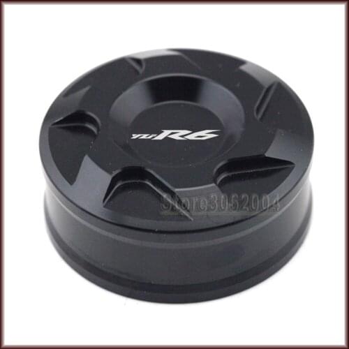 For YAMAHA YZF R6 YZFR6 YZF-R6 1999-2004 Motorcycle Accessories Aluminum Rear Brake Fluid Reservoir Cover Cap Red/Blue/Gold CNC