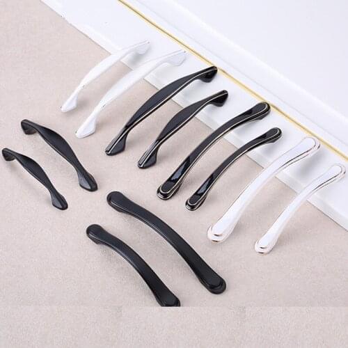 AmeriHandles for Furniture Can Aluminum Alloy Handle Black European Modern Simple Drawer Cabinet Handle Wardrobe Door Knobs