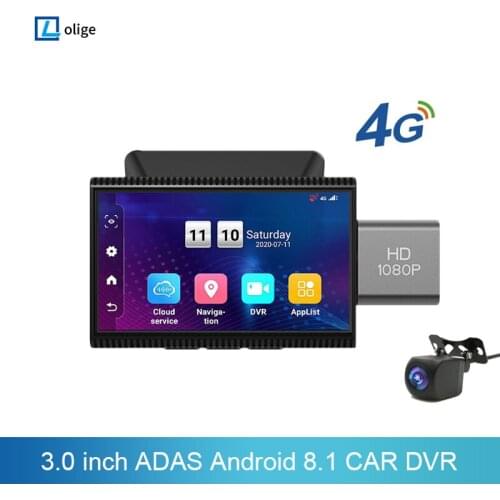 4G 3 " Android 8.1 Car G-sensor Auto Video recording Dash Cam FHD 1080P Rearview Cameras WIFI GPS Navigation Parking monitoring