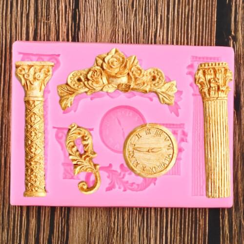 Baroque Relief Silicone Molds Flower Border Fondant Mould Wedding Cake Decorating Tools Candy Clay Chocolate Gumpaste Moulds
