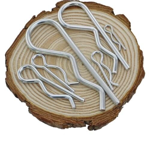 White zinc B-type cotter pin wave pin R-shaped clamp pin hairpin pin m1.2-m3.5 50PCS