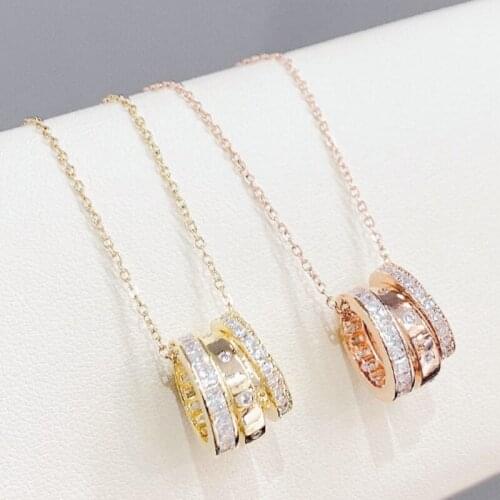 BOTU 2021 New Elegant Round Shape Pendant Necklace Female Elegant New Fashion Simple Niche Designed Jewelry for Women Wholesale