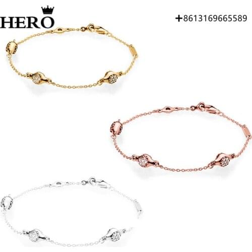 HERO 100% 925 Sterling Silver Original Copy High Quality 1:1 Multi-Color Cubic Zrconia Bracelet Gilded With Logo Free Envelope