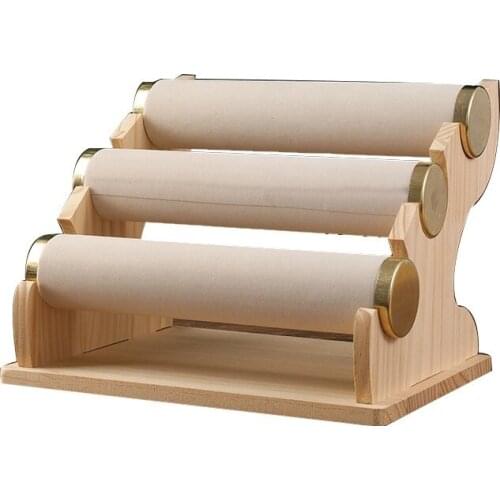 Wooden Base 3-Layer Watch Storage Rack, Bracelet, Bracelet Display Rack, Jewelry Bracelet Display Rack
