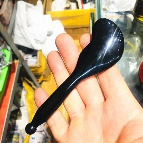 Guasha Massage Scraping Board Bianstone Obsidian Jade Stone Acupoints Plate SPA Therapy for Face Eyes Leg Body Health Care Tools