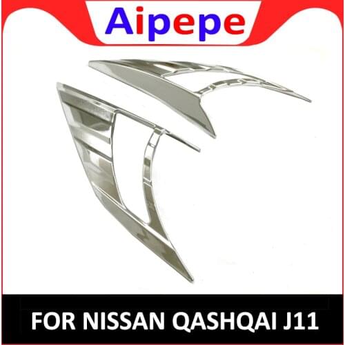 FIT FOR NISSAN QASHQAI 2014 2015 2016 CHROME FRONT HEAD LIGHT LAMP HEADLIGHT EYELID TRIM STYLING COVER MOLDING BEZEL GARNISH