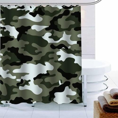 Nice Camo Background Shower Curtain 12 Hook Polyester Fabric 3D Printing Bathroom Curtain Waterproof Bath Curtain Decor