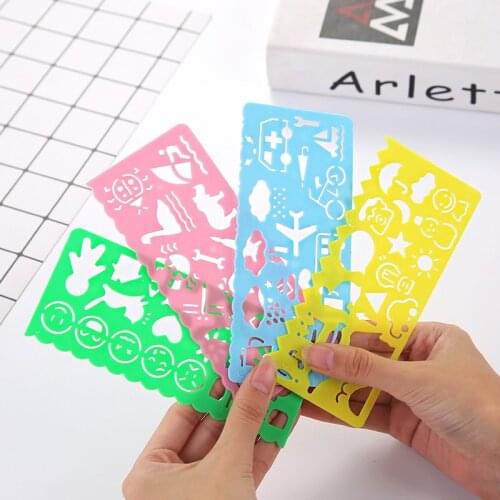 4pcs/set Ruler Painting Modeling Ruler Learning Supplies Children Alpinia Oxyphylla Ten Thousand Flower Ruler Set Ruler New